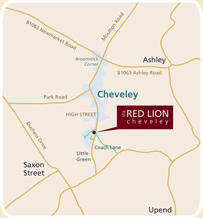 Red Lion Cheveley map of Cheveley image
